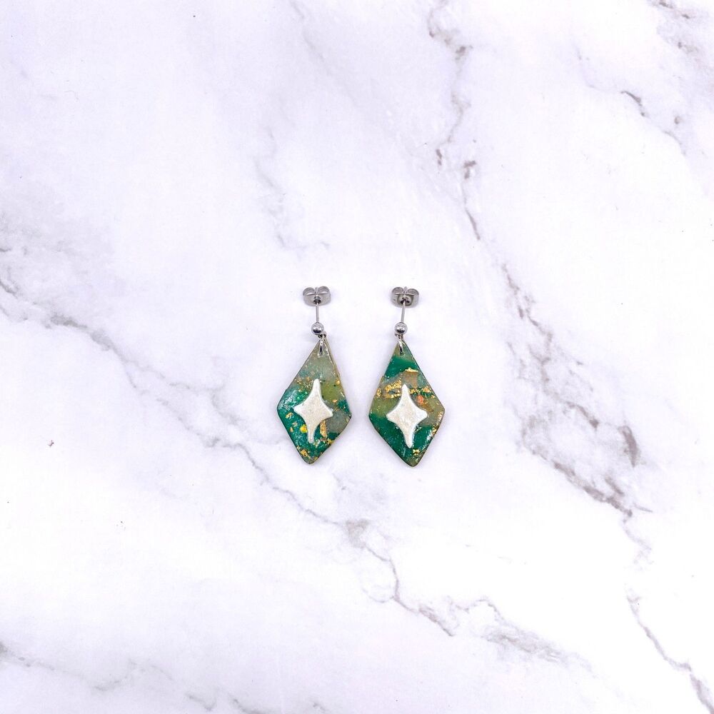 Celestial Star Dangle Stud Earrings - image 5